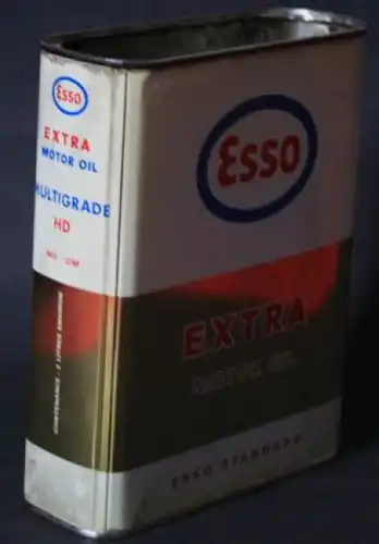 Esso Extra &quot;Motor Oil Multigrade HD&quot; 2 Liter Oeldose 1960