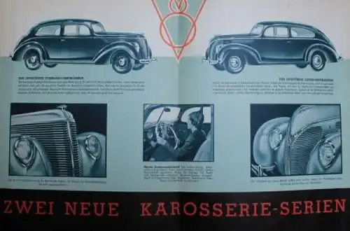 Ford &quot;Zwei neue Ford V8 Wagen&quot; 1938 Automobilprospekt