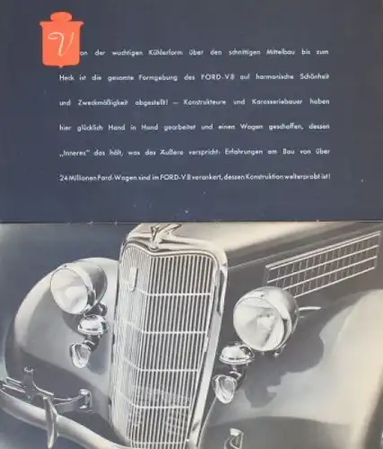 Ford V8 Modellprogramm 1936 Automobilprospekt