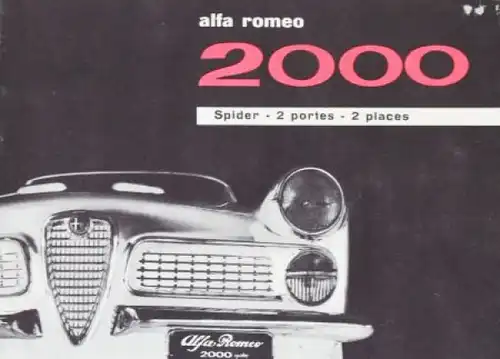 Alfa Romeo 2000 Spider 1962 Automobilprospekt