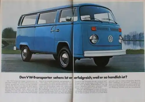 Volkswagen T2 &quot;Der VW-Transporter&quot; 1972 Automobilprospekt