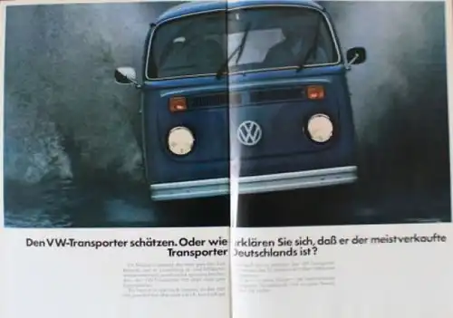 Volkswagen T2 &quot;Der VW-Transporter&quot; 1972 Automobilprospekt