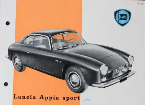 Lancia Appia Sport Coupe 1962 Automobilprospekt