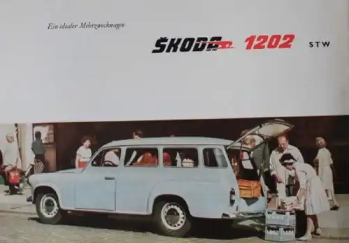 Skoda 1202 Modellprogamm 1960 Automobilprospekt