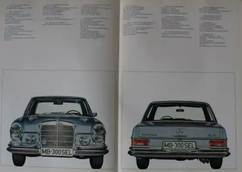 Mercedes-Benz 300 SEL 6.3 Modellprogramm 1968 Automobilprospek