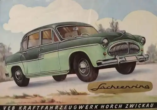 Sachsenring Horch P 240 Modellprogramm 1956 Original Automobilprospekt