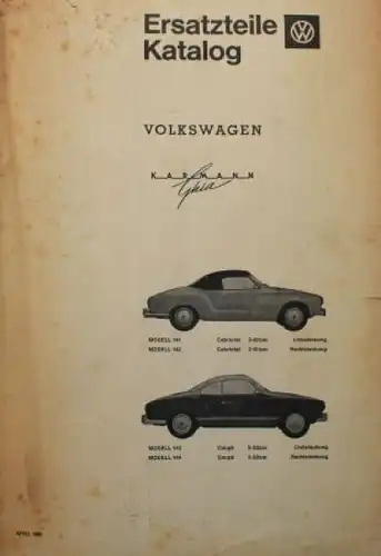 Volkswagen Karmann Ghia 1960-1965 Ersatzteilkatalog