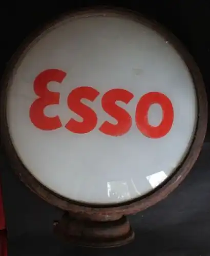 Esso Standard Zapfsäulen-Globe Metallgehäuse mit Glaseinsatz 1955