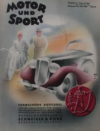 &quot;Motor & Sport&quot; Motor-Zeitschrift Pössneck 1940 gebundener Halbjahrgang