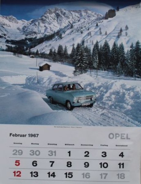 Opel Werbe Jahreskalender 1967 Nr 3609 Oldthing Kfz Bucher Aller Art