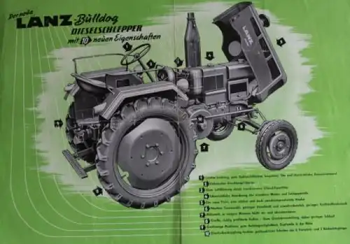 Lanz Bulldog D 1616-2816 Dieselschlepper 1955 Traktorprospekt