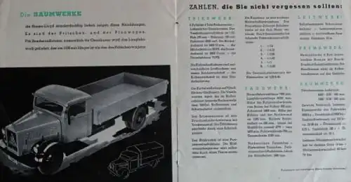 Hansa-Lloyd &quot;Der schnelle Diesel&quot; 1939 Lastwagen-Prospekt