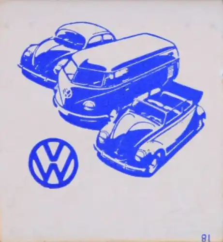 Volkswagen Werbe-Streichholzbrief 1955 mit Logo