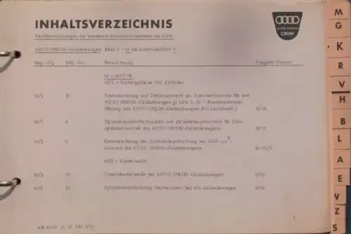 DKW Auto-Union Geländewagen 1959 Reparatur-Handbuch in Originalordner
