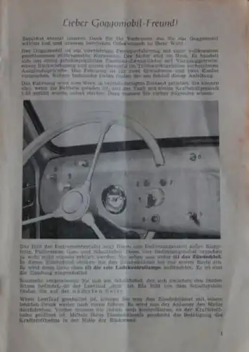 Glas Goggomobil T 250 Bedienungsanleitung 1955