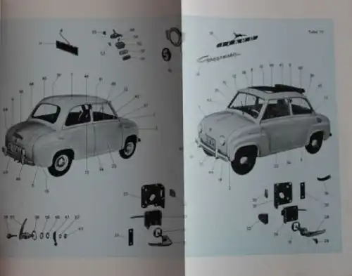 Glas Goggomobil T 250 - T 300 Ersatzteil-Katalog 1957