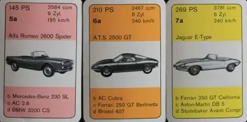 Bielefelder Spielkarten &quot;PS ist Trumpf&quot; Kartenspiel 1963