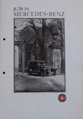 Mercedes-Benz 8/38 PS Modellprogramm 1927 Automobilprospekt