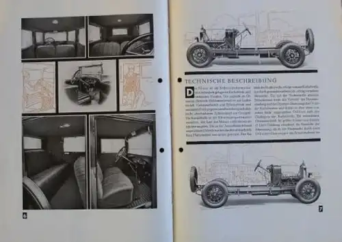 Mercedes-Benz 8/38 PS Modellprogramm 1927 Automobilprospekt