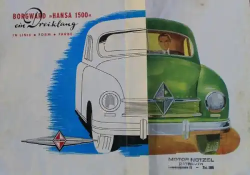 Borgward Hansa 1500 &quot;Ein Dreiklang in Linie und Form&quot; 1951 Automobilprospekt