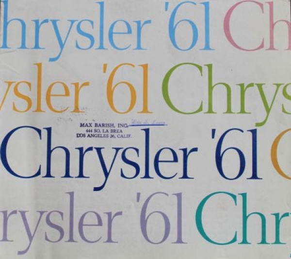 Chrysler Modellprogramm 1961 Automobilprospekt Nr 38 Oldthing Pkw Amerikanische Firmen