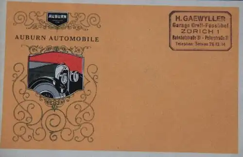 Auburn 4-44 Modellprogramm 1927 Automobilprospekt (7074)