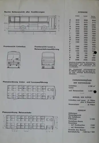 Berliet Bus Cruisair 2 Modellprogramm 1967 Busprospekt (7111)