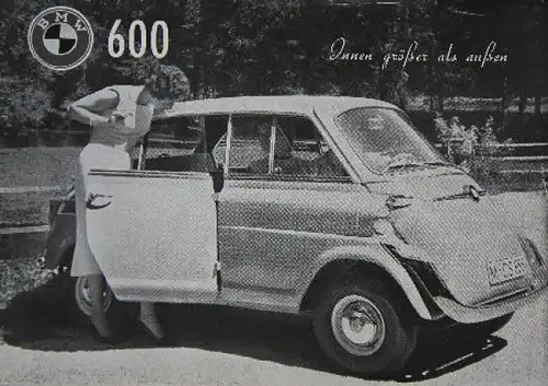 BMW 600 Modellprogramm 1957 Automobilprospekt (7123)