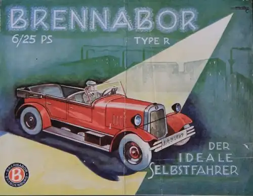Brennabor 6/25 PS Typ R Modellprogramm 1928 Automobilprospekt (7166)