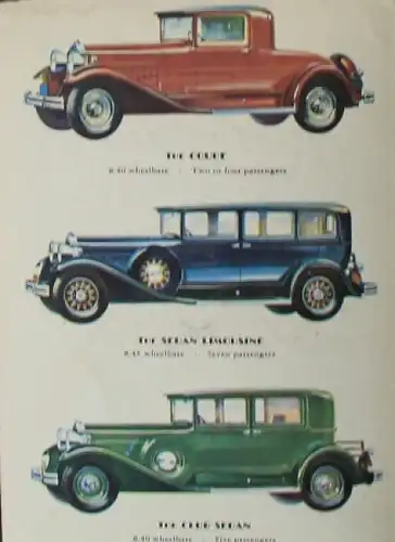 Packard DeLuxe Eight 6-40 Modellprogramm 1930 Automobilprospekt (7202)