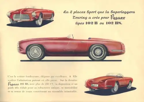 Pegaso Z 102 Modellprogramm 1955 Automobilprospekt (7210)