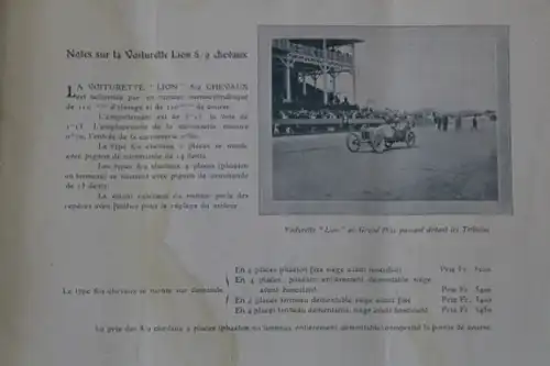 Peugeot Modellprogramm 1909 Automobilprospekt (7228)