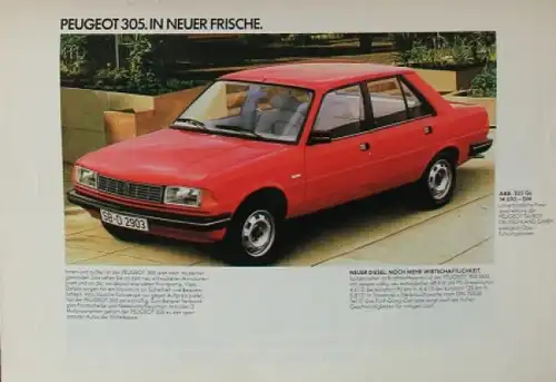 Peugeot Modellprogramm 1983 Automobilprospekt (7243)