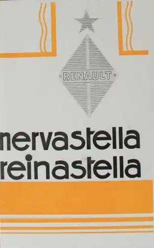 Renault Nervastella Reinastella Modellprogramm 1926 Automobilprospekt (7271)