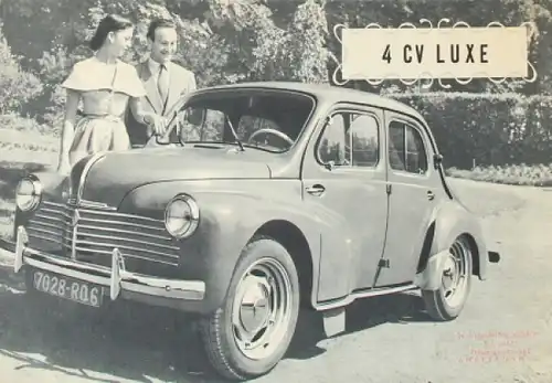 Renault 4 CV Modellprogramm 1949 Automobilprospekt (7274)