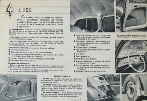 Renault 4 CV Modellprogramm 1949 Automobilprospekt (7274)