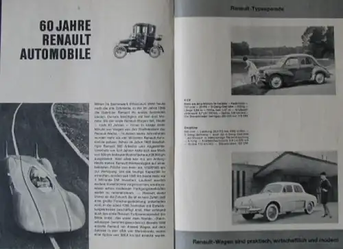Renault Modellprogramm 1960 Automobilprospekt (7277)
