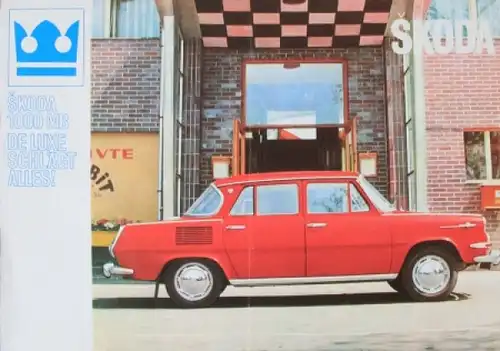 Skoda 1000 MB DeLuxe Modellprogramm 1968 Automobilprospekt (7288)