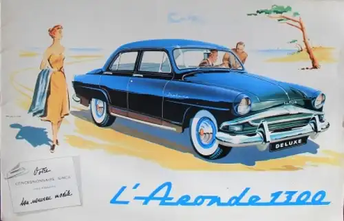 Simca Aronde Modellprogramm 1956 Automobilprospekt (7291)