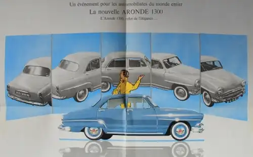 Simca Aronde Modellprogramm 1956 Automobilprospekt (7291)