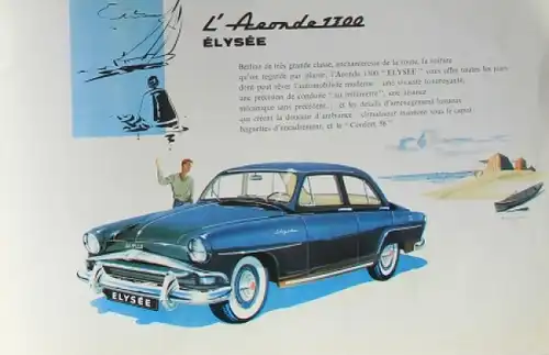 Simca Aronde Modellprogramm 1956 Automobilprospekt (7291)