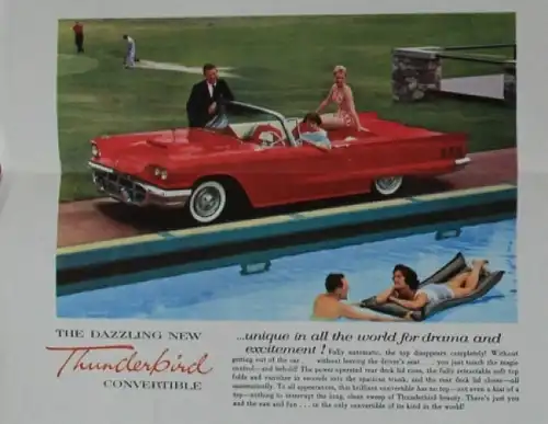 Ford Thunderbird Modellprogramm 1960 Automobilprospekt (7355)