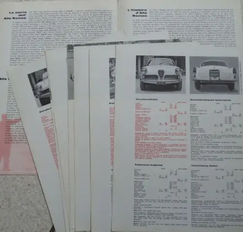Alfa Romeo Modellprogramm 1962 Automobilprospekt-Mappe (7091)