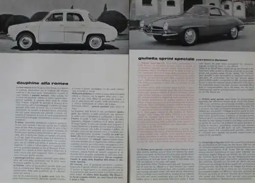 Alfa Romeo Modellprogramm 1962 Automobilprospekt-Mappe (7091)