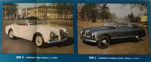 Alfa Romeo 1900 Modellprogramm 1954 Automobilprospekt (7081)