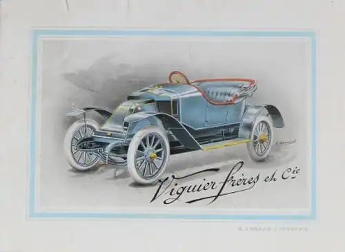 Viguier Freres Modellprogramm 1908 Automobilprospekt (7359)