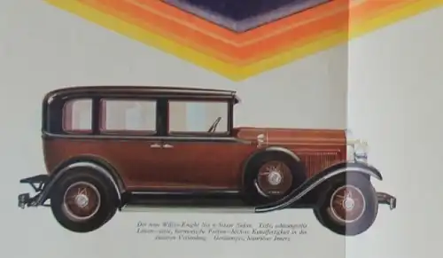 Willys-Knight Six Modellprogramm 1928 Automobilprospekt (7365)