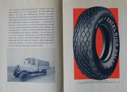 Excelsior Riesenluftreifen 1928 Reifen-Zubehörprospekt (7390)