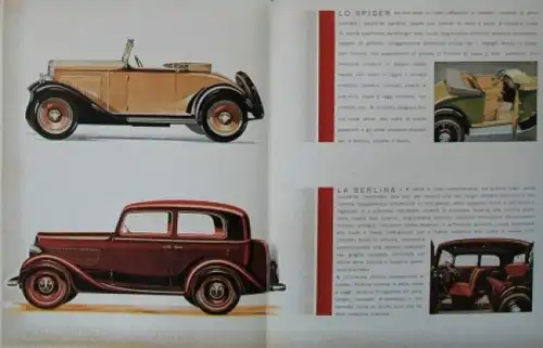 Fiat Balilla Modellprogramm 1934 Automobilprospekt (7427)