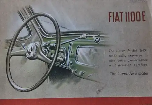 Fiat 1100 E Modellprogramm 1938 Automobilprospekt (7438)